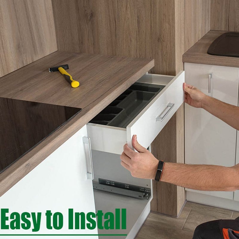 OCG Under Mount Drawer Slides 15 inch (1 Pair), Full Extension Soft Close Concealed Drawer Runners, Come with Mounting Screws and Brackets - Image 4
